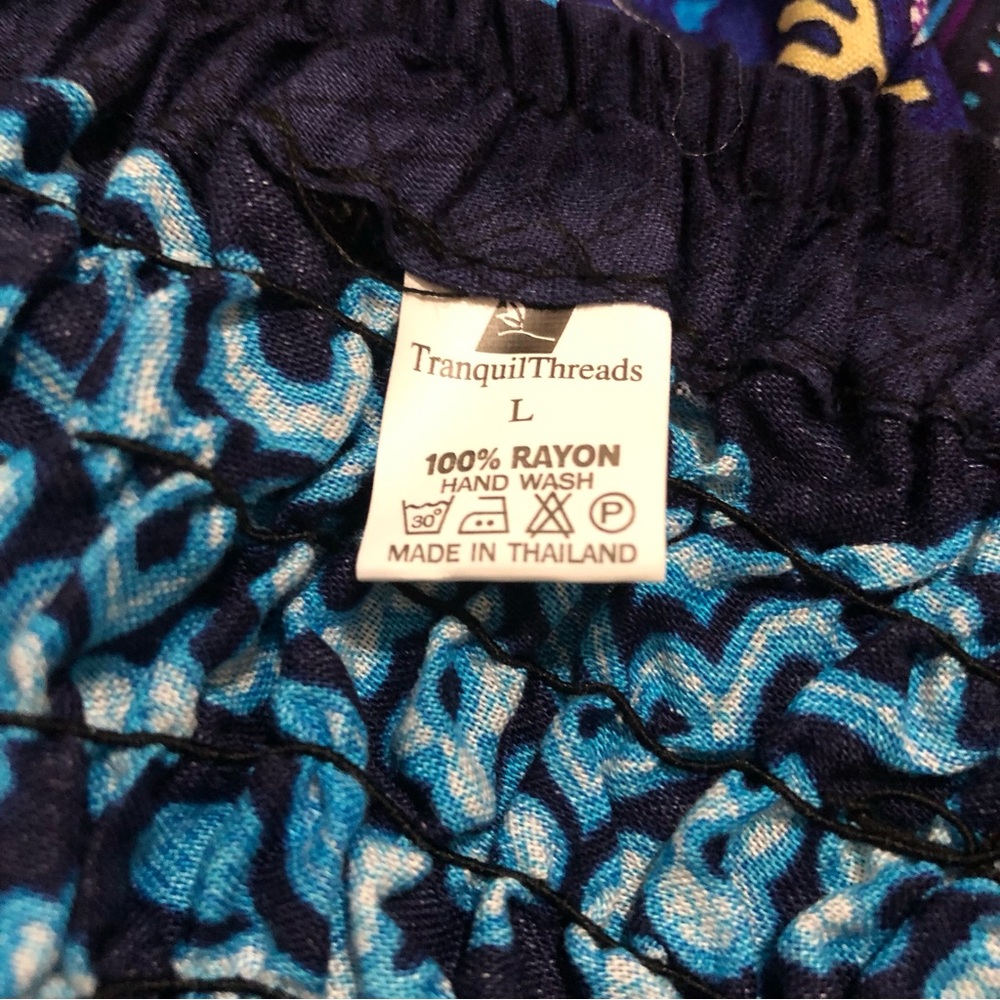 NEW! 🟦Blue & Purple🟪 Boho Print Maxi Skirt/Halter Dress - Size Large - Picture 9 of 10